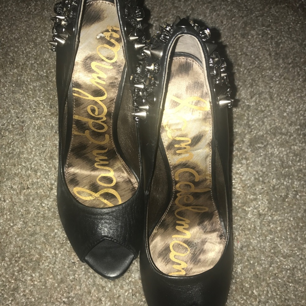 Sam Edelman Lorissa peep toe spiked pumps