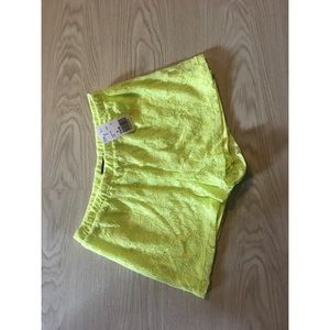 Lime knit lace short