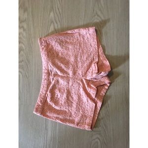 Lace eyelet pastel pink shorts