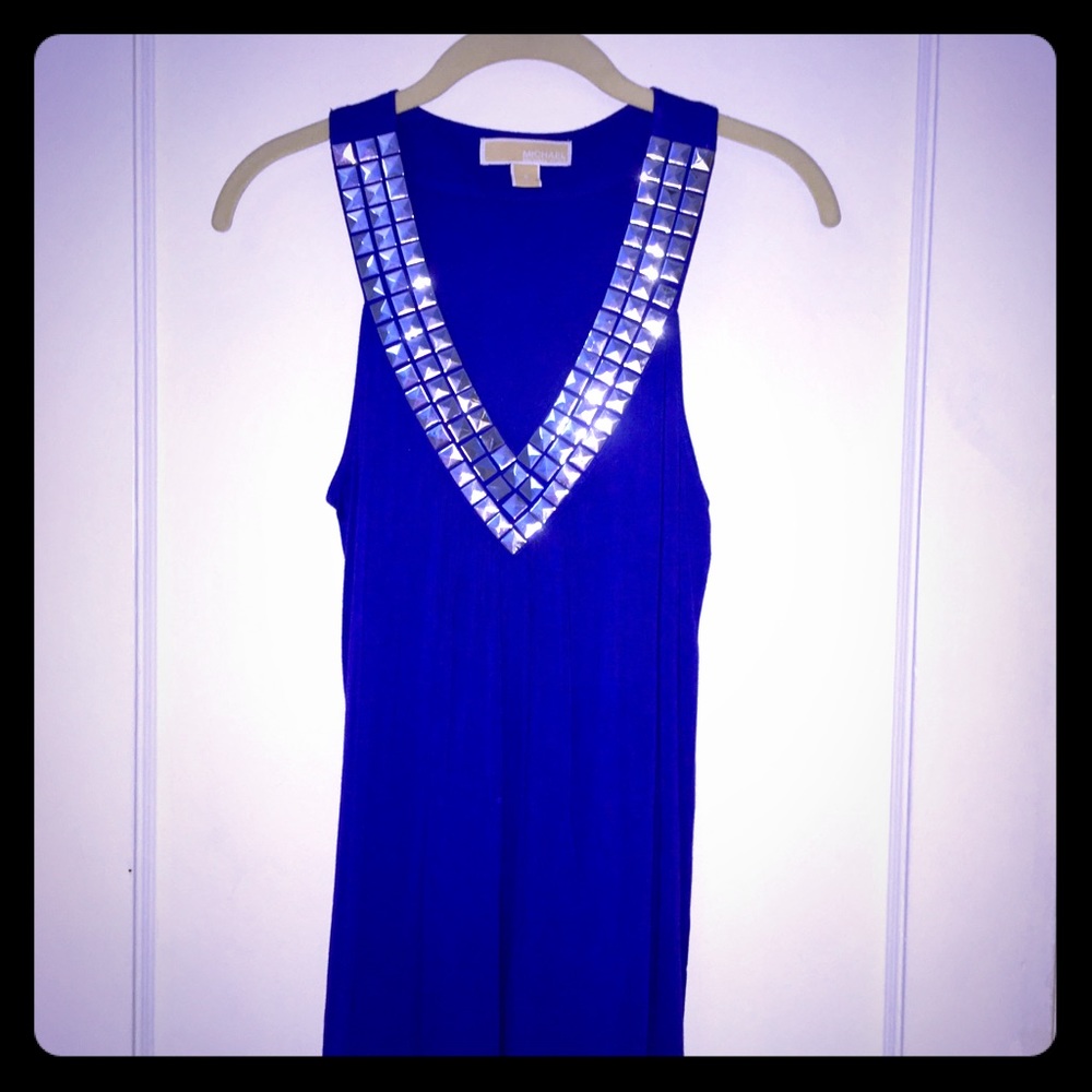 Michael Kors bright purple and silver studded top