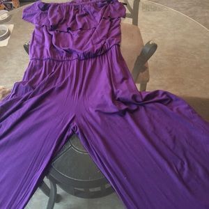 Purple Strapless JumpSuit