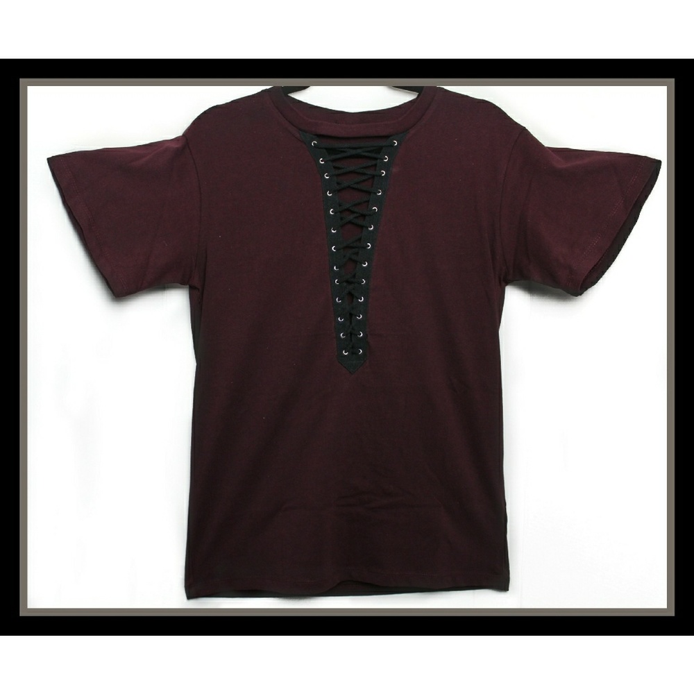 FRONT LACE UP TEE