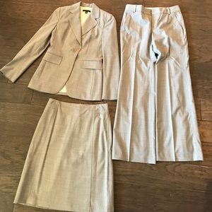 Banana Republic Gray Suit Jacket, Skirt, & Pants