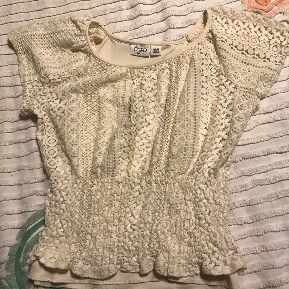 Cato cream lace top.