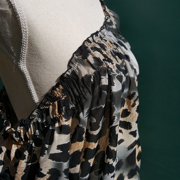 Nicola bare shoulders billowing blouse sz L - Picture 3 of 4