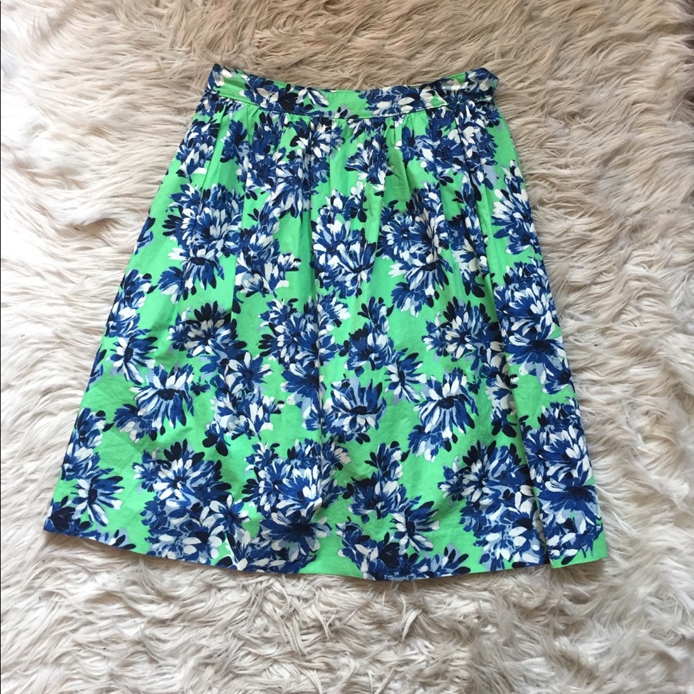 J. Crew Floral Midi Skirt