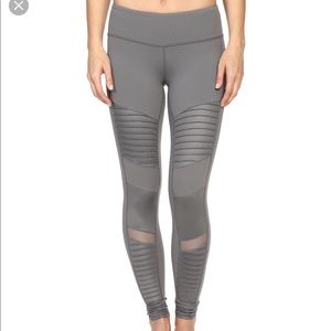 Grey Alo Moto Leggings- high waisted
