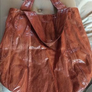 Beirn Water Snake Tote in Salmon Color