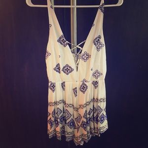 Bohemian plunging romper