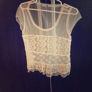 Lace white top