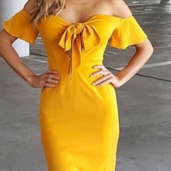 sexy mustard dress