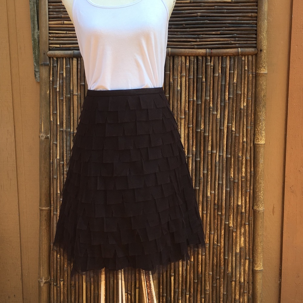 BCBGMaxAzria Dark Chocolate Layered Skirt