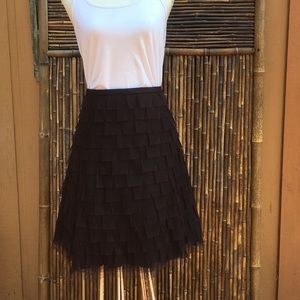 BCBGMaxAzria Dark Chocolate Layered Skirt