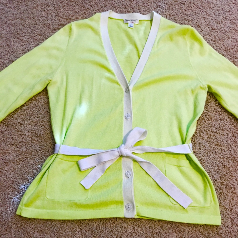 Isaac Mizrahi cardigan with tie waist