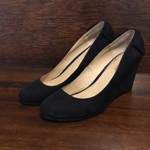 Black Suede Wedges
