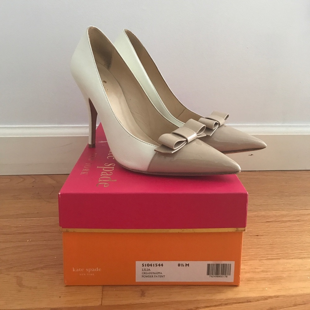 Cream and tan Kate Spade heels