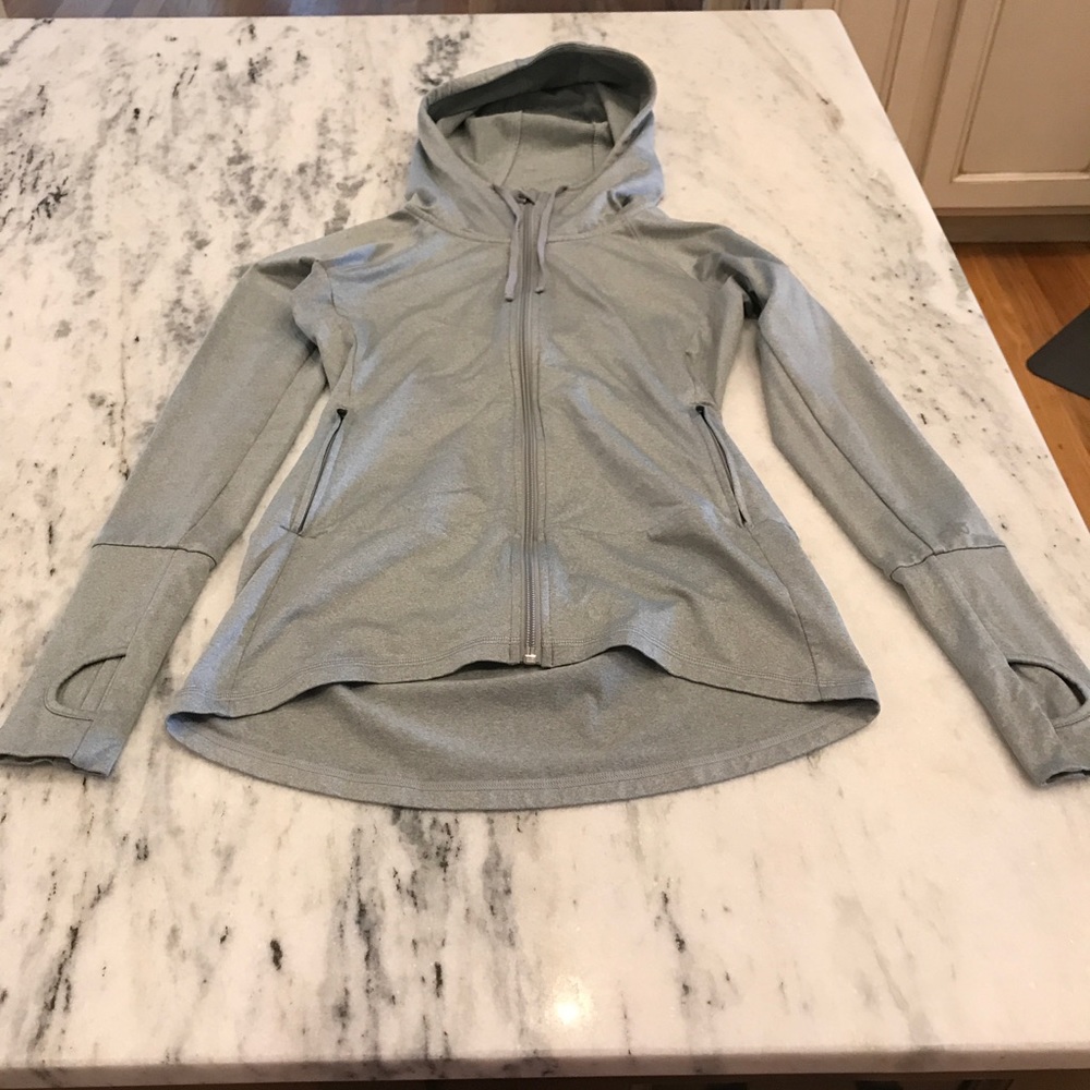 Alo Yoga XS Grey Hooded Jacket Pure Barre Beyond