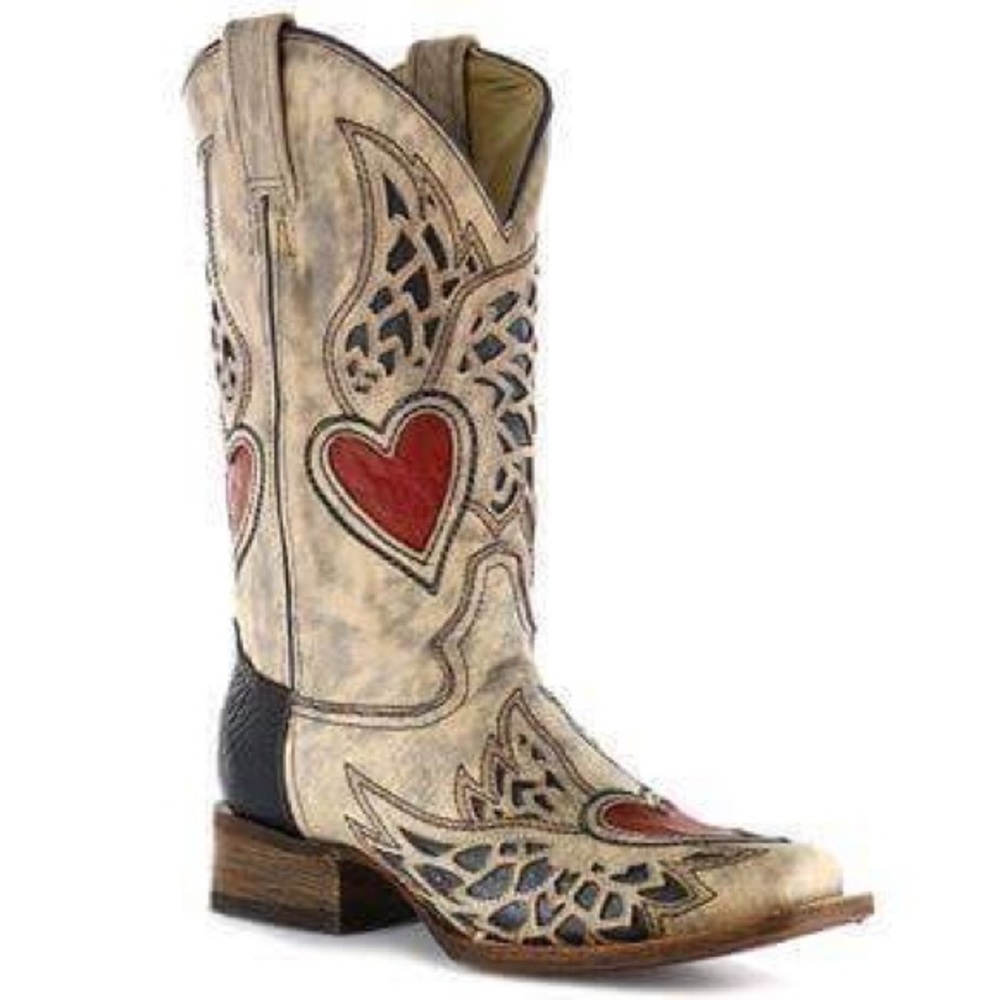 Corral Women's Wing & Heart Square Toe Boots