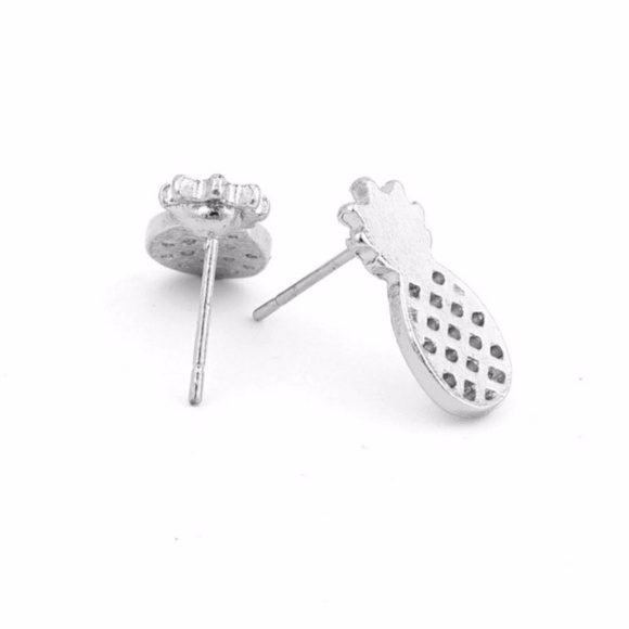5 for $25 Silver Color Pineapple Stud Earrings - Picture 3 of 4