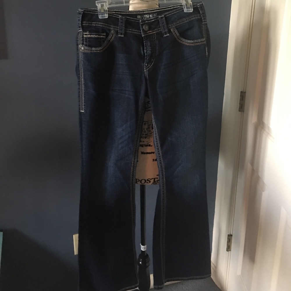 Women's 30 x 32 SILVER jeans bootcut low rise