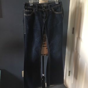 Women's 30 x 32 SILVER jeans bootcut low rise