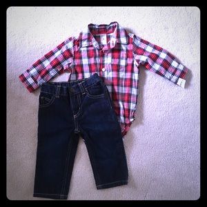 Brand new plaid shirt with jeans
