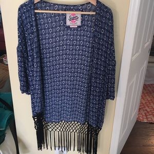 Blue patterned kimono