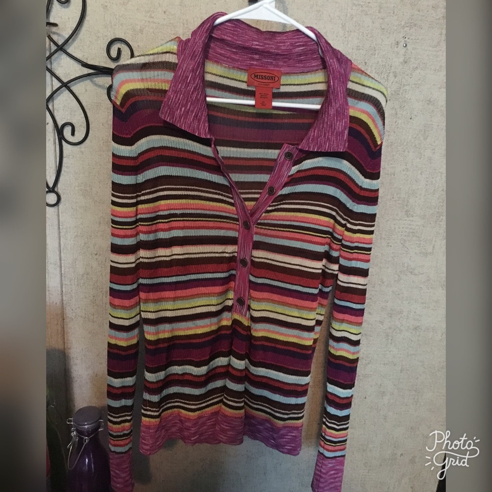 XL Multicolor striped MISSONI cardigan for target