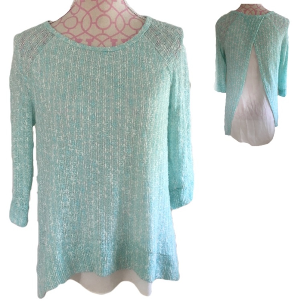 Layered Knit Sweater Split Back - Picture 1 of 5