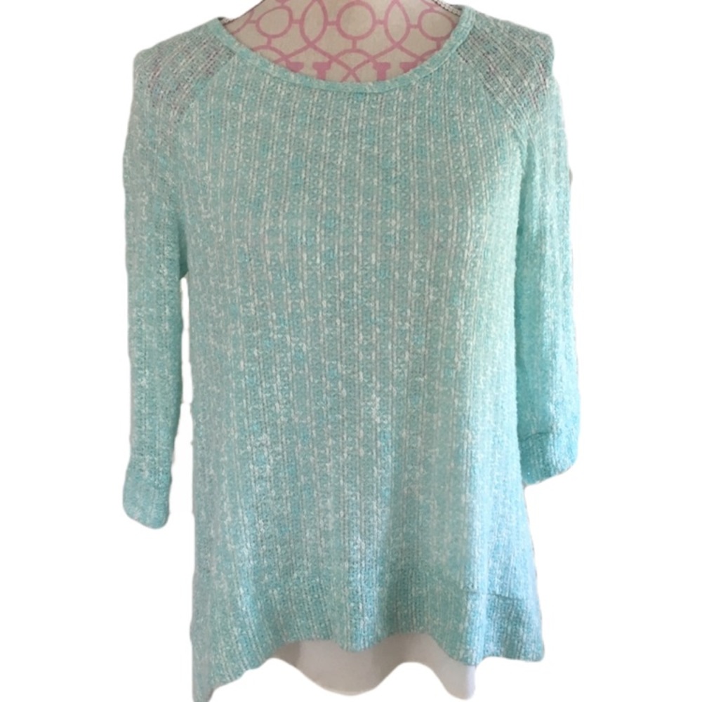 Layered Knit Sweater Split Back - Picture 2 of 5