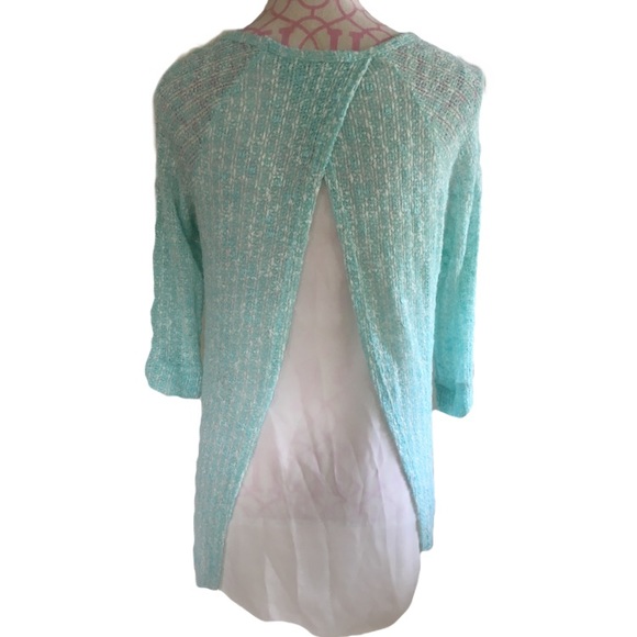 Layered Knit Sweater Split Back - Picture 4 of 5