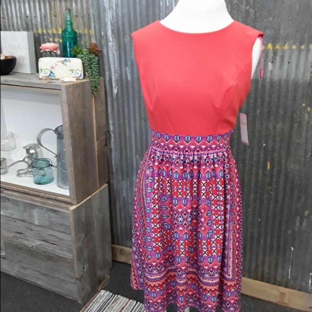 Orange print dress