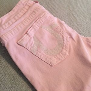 Pink true religion skinny jeans