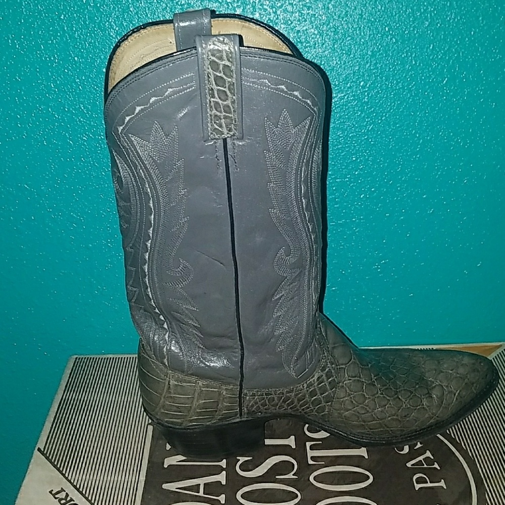 Gray Dan Post Gator Boots 11D