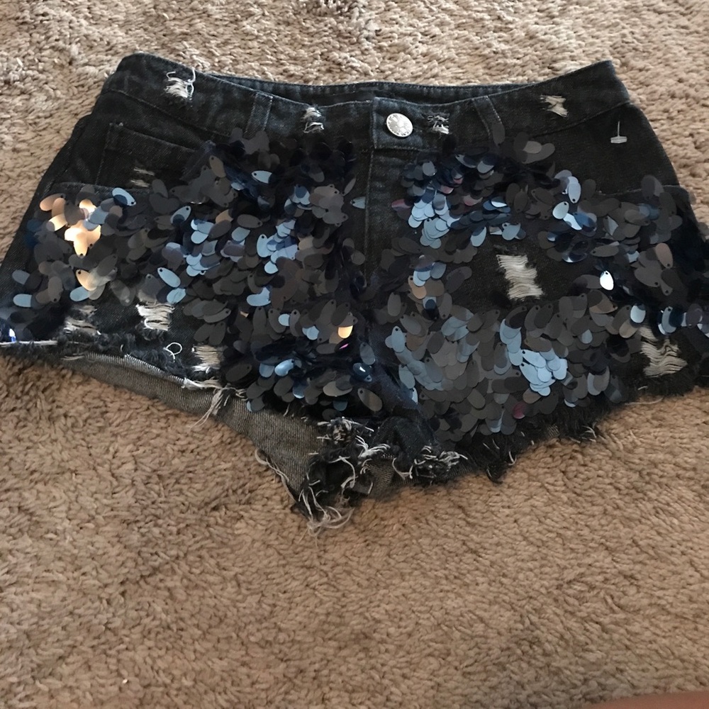 Dark blue jean shorts
