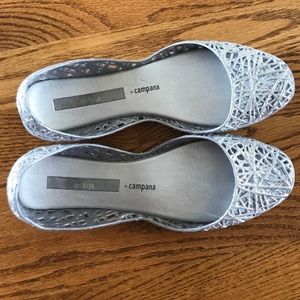 Melissa silver flats