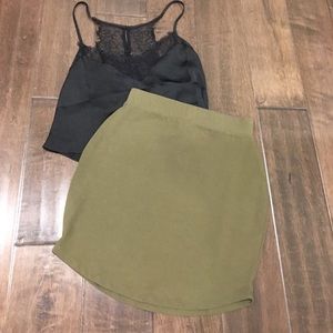 ASOS Olive Green Cotton Mini Skirt ASOS Olive Green Cotton Mini Skirt