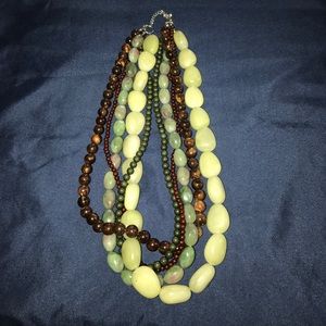 Green and brown stone necklace