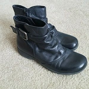 Clarks ankle booties, black, size 8