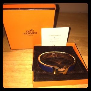 Authentic Blue&Gold Hermes Clic H Bracelet NWOT Authentic Blue&Gold Hermes Clic H Bracelet NWOT