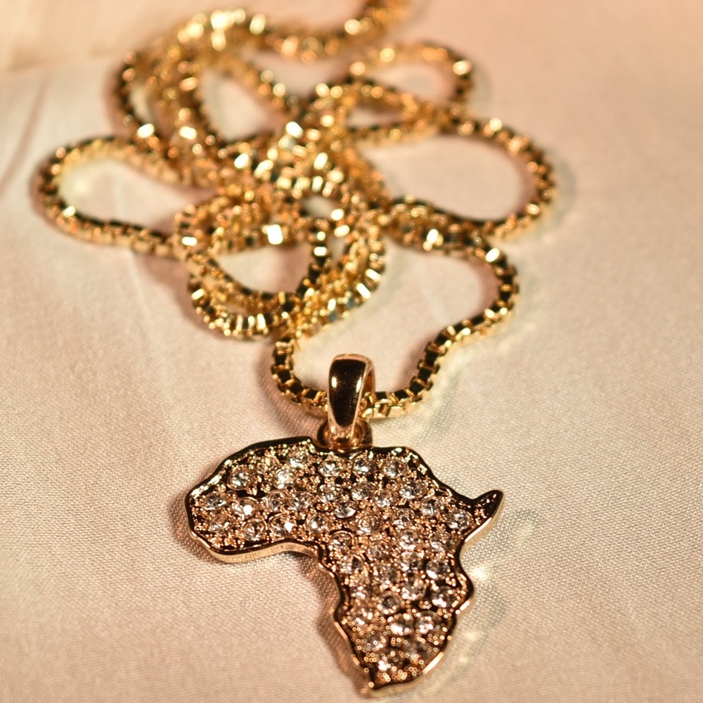 Africa Charm Necklace with Chain