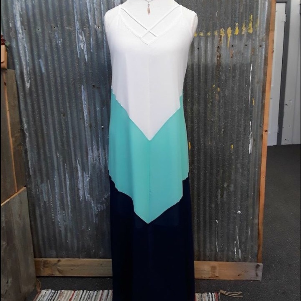 Blue chevron maxi