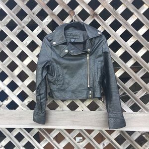 Jou Jou black leather coat