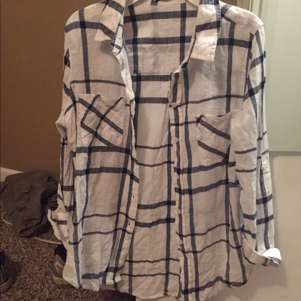 Plaid flannel button down