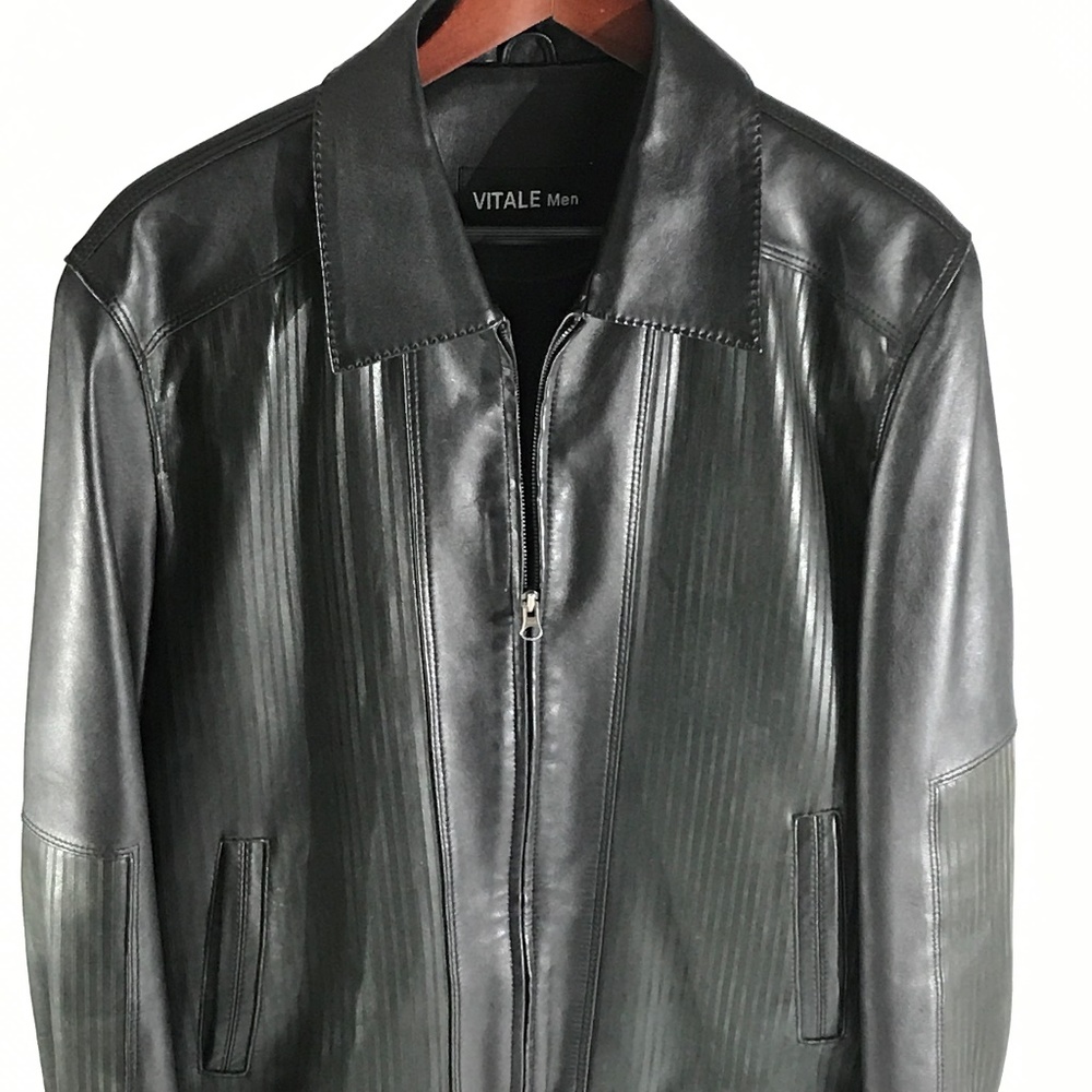 VITALE Men Leather Jacket size Small