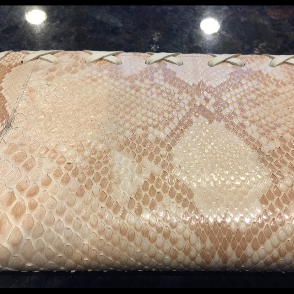 Ted Rossi Genuine Python Leather Clutch Wristlet - Picture 2 of 8