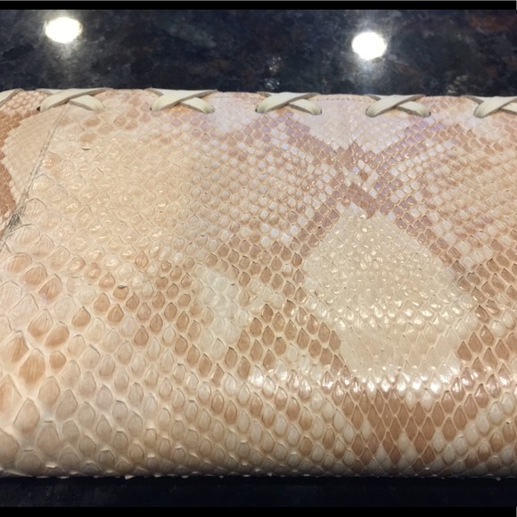 Ted Rossi Genuine Python Leather Clutch Wristlet - Picture 2 of 8