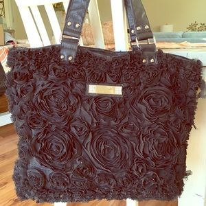 Nicole Lee Black Rose Bling Tote
