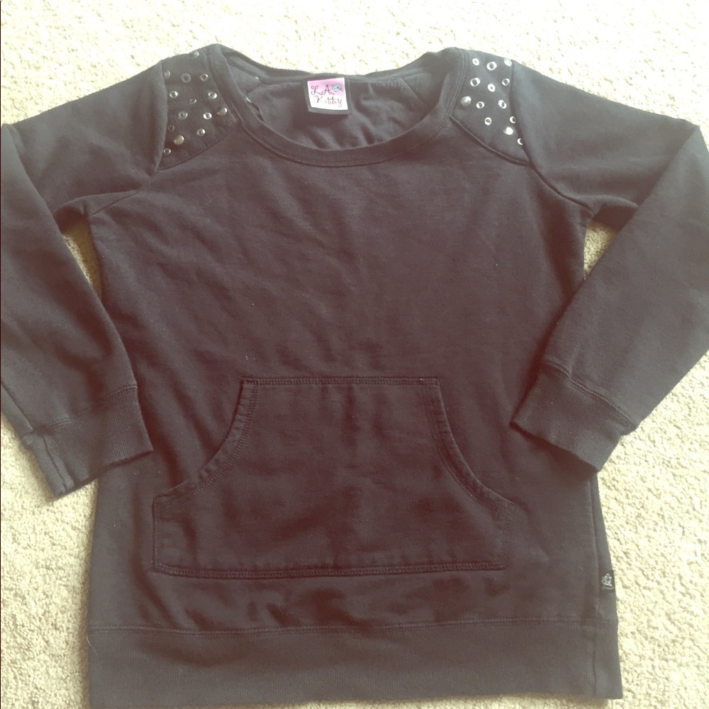 Black Studded Crewneck Sweatshirt