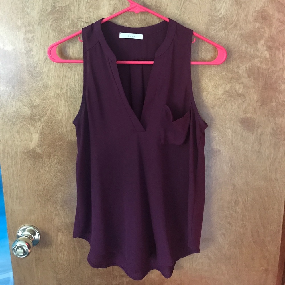 Lush maroon silky top